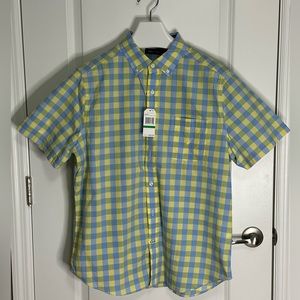 NWT Nautica Men’s Yacht Yellow and Blue Button Up Size Large